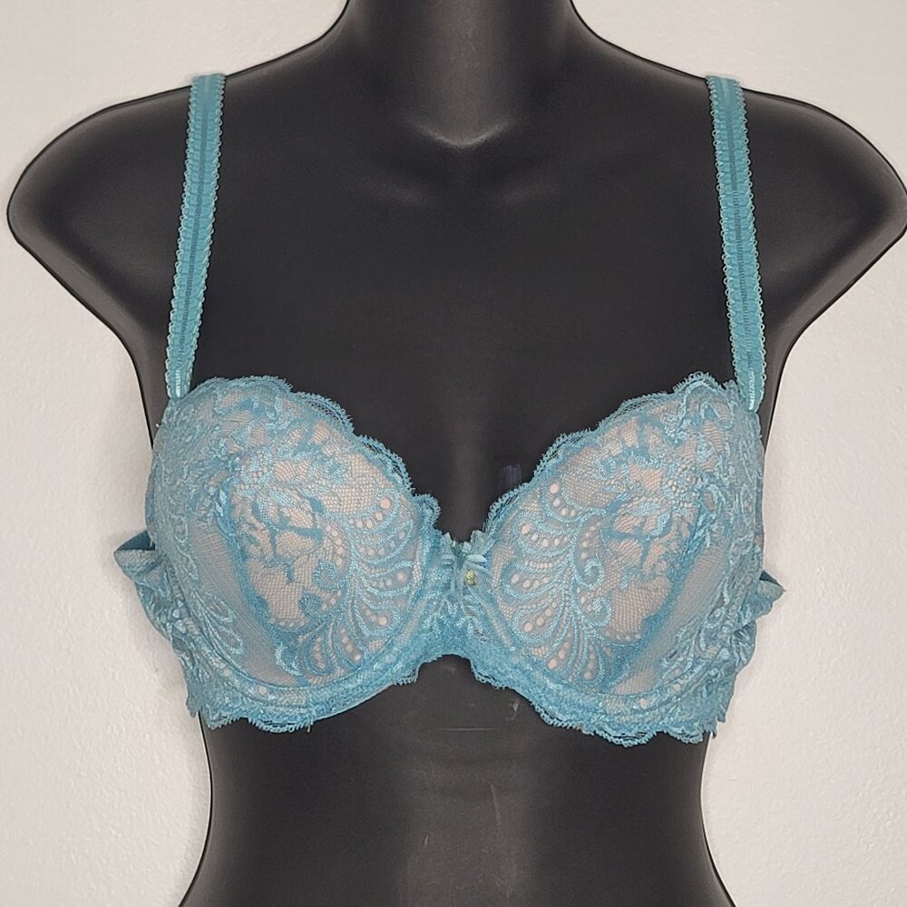 Le Mystere Womens Size 36C Sophia Lined Cups Sexy Lace Overlay Full Coverage Bra